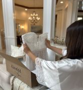 Each gown inspected prior to shipping to bride.
(Photo courtest Kleinfeld)