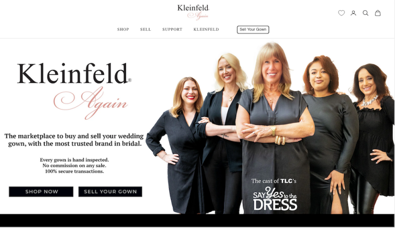 Kleinfeld Again, a commission-free resale website for brides founded by Kleinfeld.