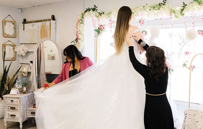 Rina’s Bridal excels in custom, modest and solutions-driven alterations.