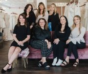 Part of the Sophia’s Bridal Southport team, including Store Manager Anna Bair, Owner Jessica Limeberry, District Manager Alyssa Wray Ballard, and Stylists Jenny, Sheree, Ashely and Audrie, pictured from back  L to R.